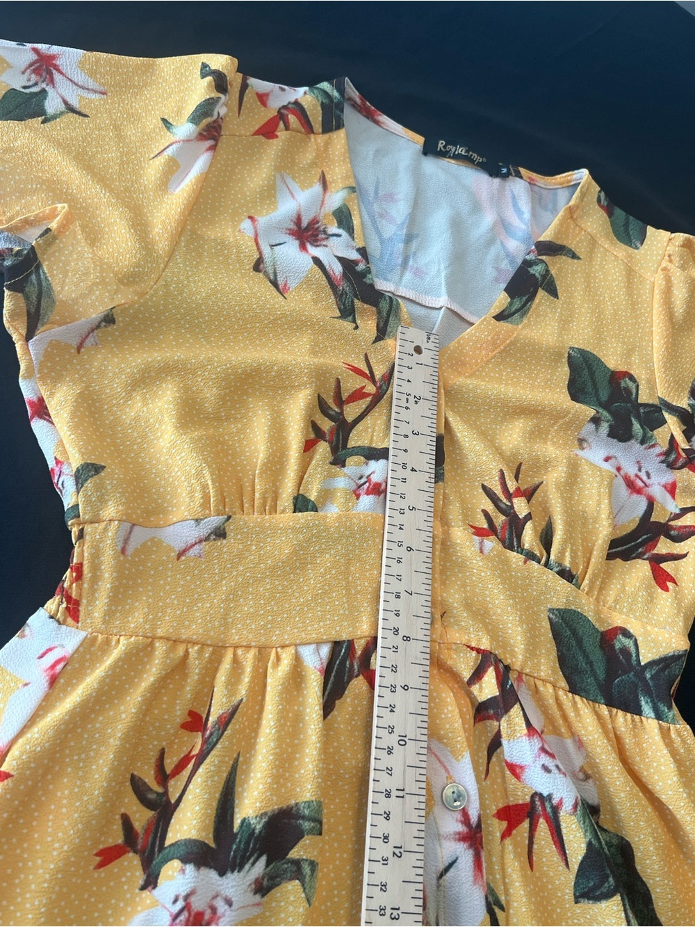 Sunny Yellow Floral Button Front Midi/Maxi Dress 🌼 Boho Cottagecore Summer - Picture 6 of 9